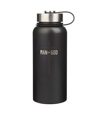 Christian Art Gifts Man of God Matte Black Stainless Steel Water Bottle | 不鏽鋼水瓶