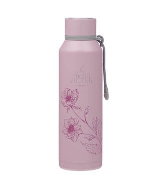 Christian Art Gifts Be Joyful Pink Stainless Steel Water Bottle - 1 Thessalonians 5:16 | 不鏽鋼水瓶