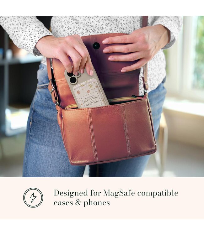 Bless and Keep You Blush Bloom Faux Leather Phone Wallet - Numbers 6:24 | 仿皮磁性手機 MagSafe 卡片夾