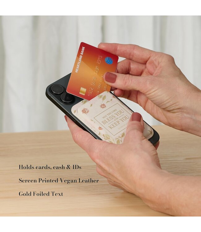 Bless and Keep You Blush Bloom Faux Leather Phone Wallet - Numbers 6:24 | 仿皮磁性手機 MagSafe 卡片夾