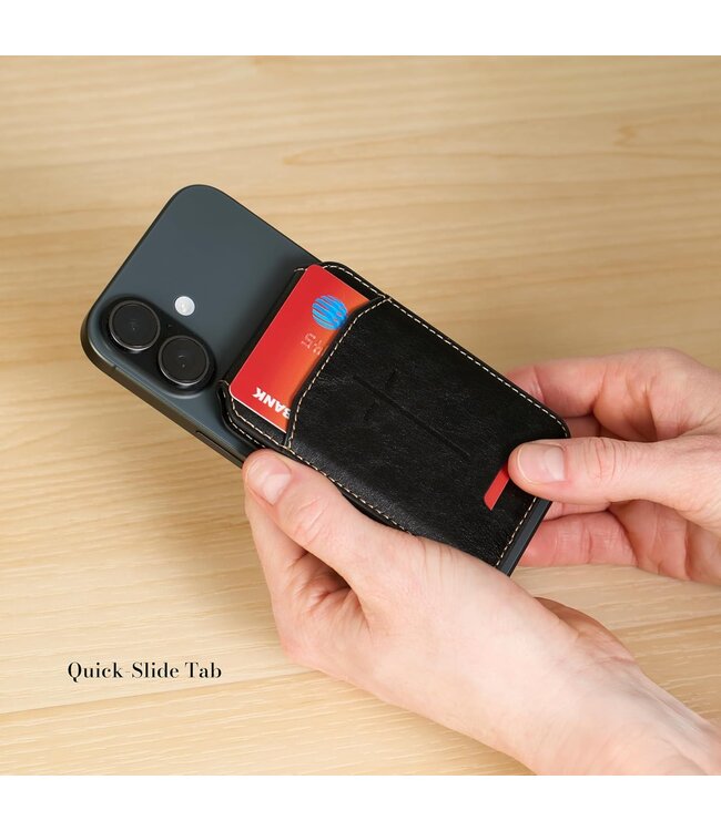 Cross Black Faux Leather Phone Wallet with Stand  | 仿皮手機 Magsafe 錢包