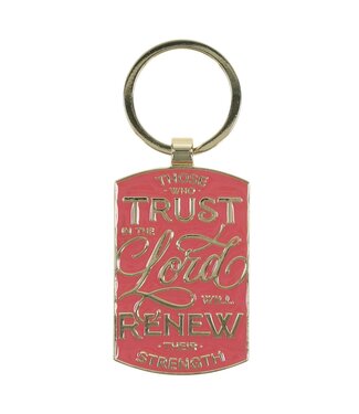 Christian Art Gifts Trust Coral Epoxy-filled Metal Keychain - Isaiah 40:31 | 金屬鑰匙圈