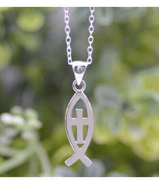Eden Merry Jewelry Grace Collection - Sterling Silver Ichthus/CrossNecklace |  【恩典系列】純銀魚形/十字架項鍊