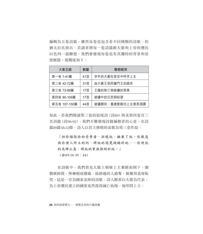 你的話是燈火：朝聖生命的六篇詩篇