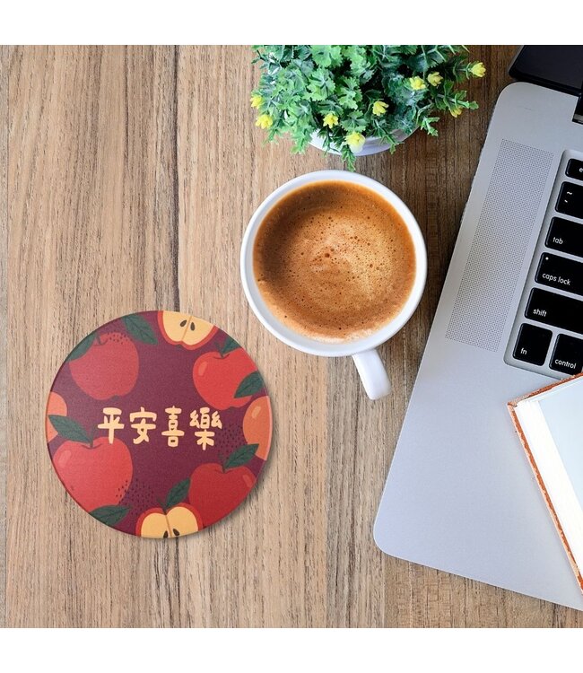 吸水杯墊——平安喜樂（蘋果）