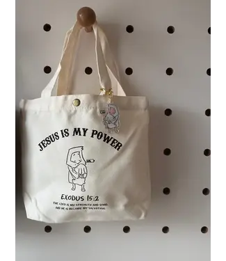 Hallelujah 魚媽手作店 Mini Tote．迷你帆布袋（白）