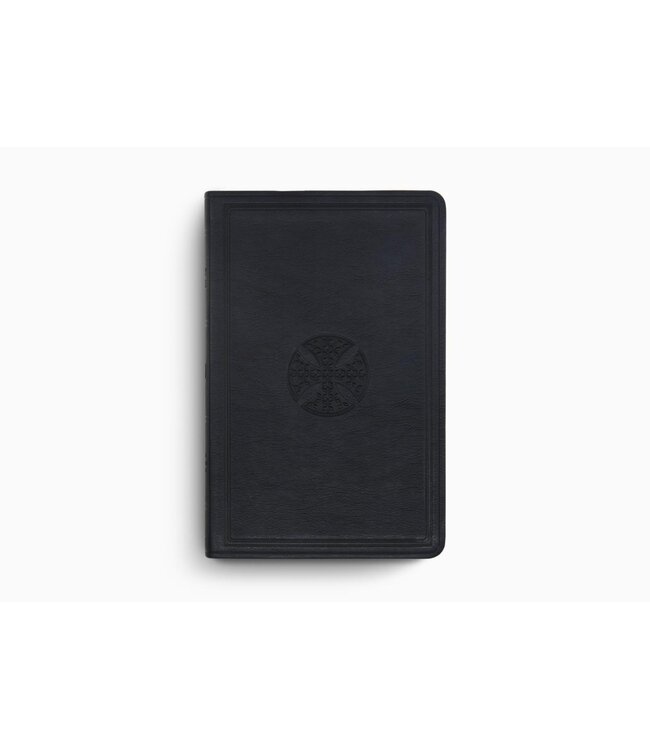 ESV Large Print Value Thinline Bible-Navy Mosaic Cross Design TruTone