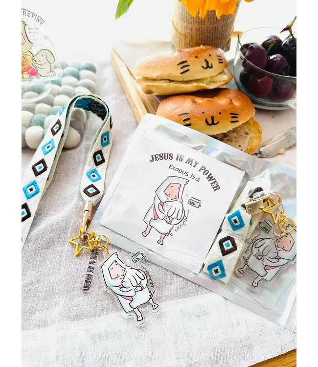 魚媽電話繩匙扣．JESUS POWER