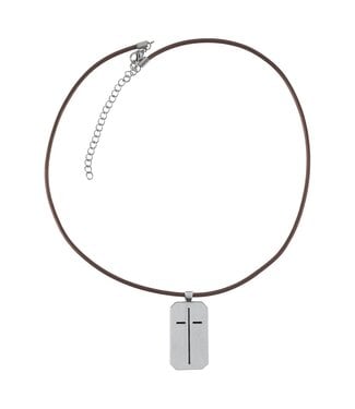 Christian Art Gifts Man of God Silver Metal Men’s Necklace - 1 Timothy 6:11 | 銀色金屬男款項鍊