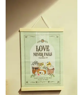 Hallelujah 魚媽手作店 LOVE．貓帆布掛牆布