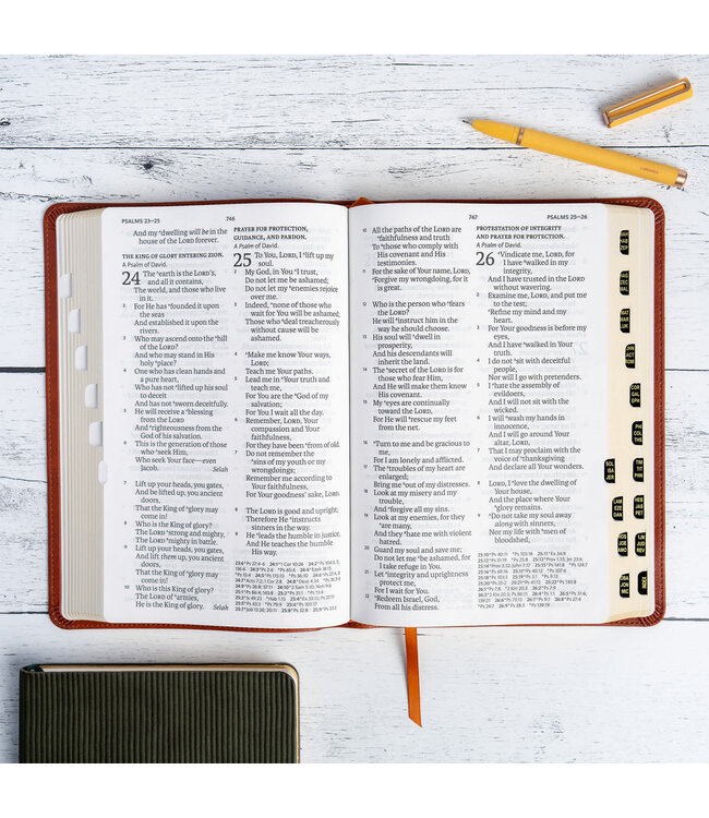 NASB Personal Size Giant Print Bible, Burnt Sienna LeatherTouch Indexed