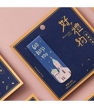 森日禮 Sunngift 書籤磁鐵——GOD BLESS YOU藍底（繽紛系列）