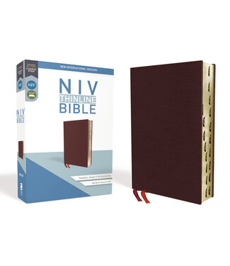 Zondervan NIV Thinline Bible (Comfort Print)-Burgundy Bonded Leather Indexed