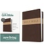 NLT Premium Gift Bible, Filament Enabled, LeatherLike, Dark Brown/Tan TuTone, Red Letter