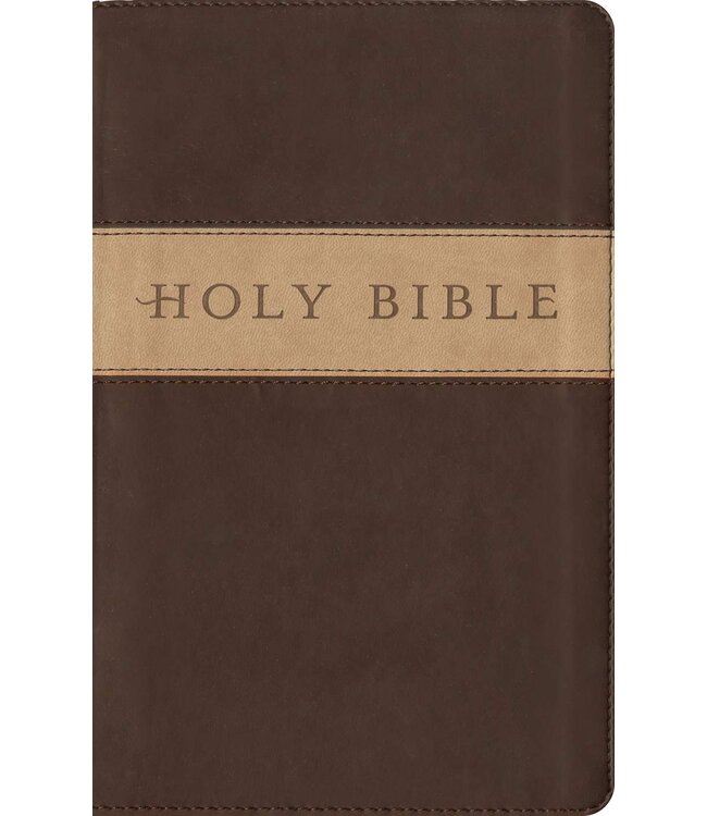 NLT Premium Gift Bible, Filament Enabled, LeatherLike, Dark Brown/Tan TuTone, Red Letter