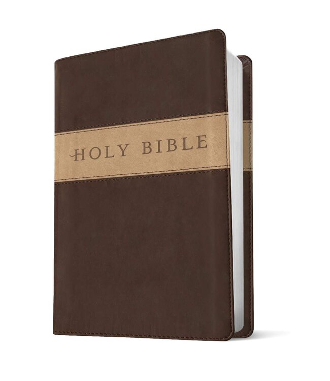 NLT Premium Gift Bible, Filament Enabled, LeatherLike, Dark Brown/Tan TuTone, Red Letter