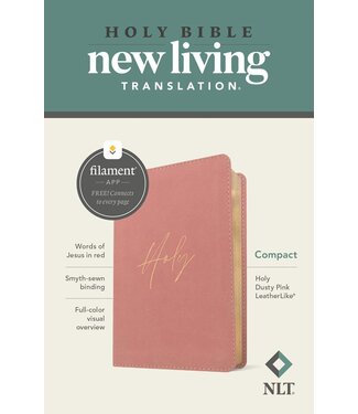 Tyndale House NLT Compact Bible, Filament-Enabled Edition, LeatherLike, Holy Dusty Pink, Red Letter