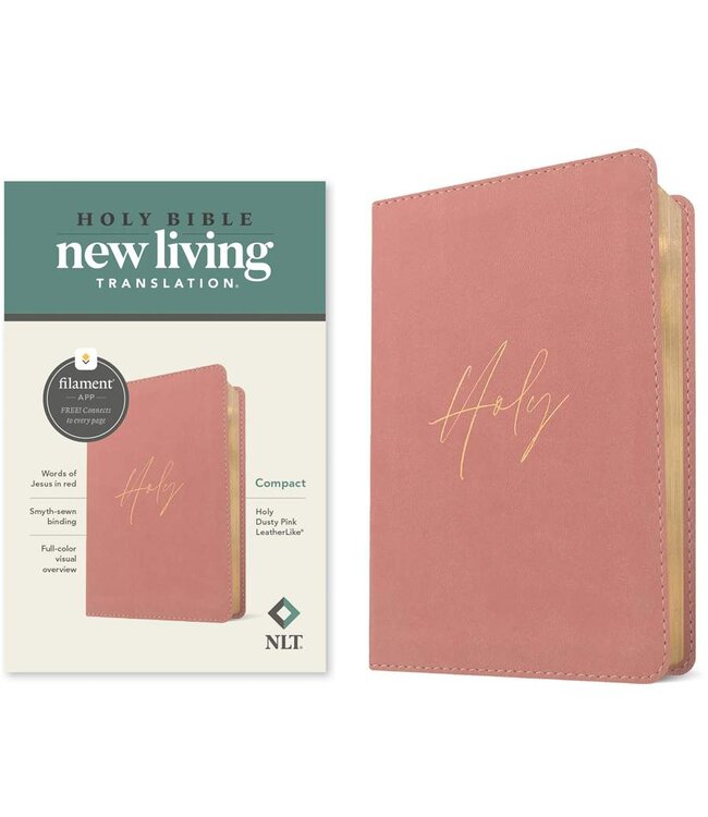 NLT Compact Bible, Filament-Enabled Edition, LeatherLike, Holy Dusty Pink, Red Letter
