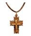 Olive Wood Pendent - Double Cross | 橄欖木項鍊（聖地手工藝）