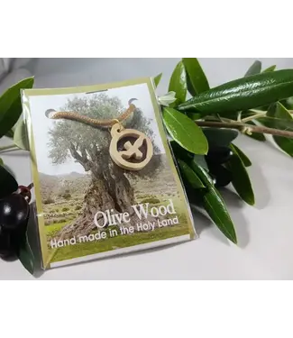 Mercy Link Olive Wood Pendent - Dove in Circle