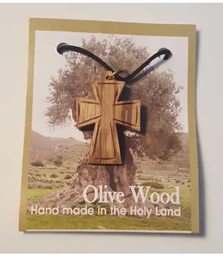 Mercy Link Olive Wood Pendent - Solid Cross