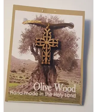 Mercy Link Olive Wood Pendent - Decorative Cross