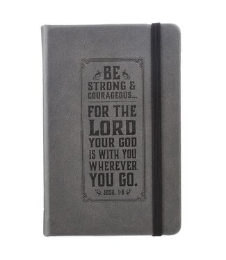 Christian Art Gifts Be Strong Hardcover Faux Leather Notebook with Elastic Closure - Joshua 1:9 | 仿皮筆記本，附束帶
