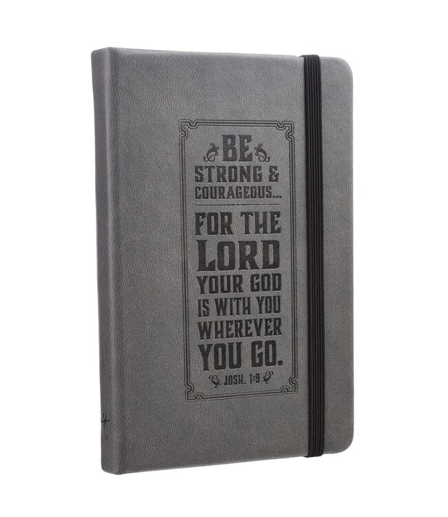 Be Strong Hardcover Faux Leather Notebook with Elastic Closure - Joshua 1:9 | 仿皮筆記本，附束帶