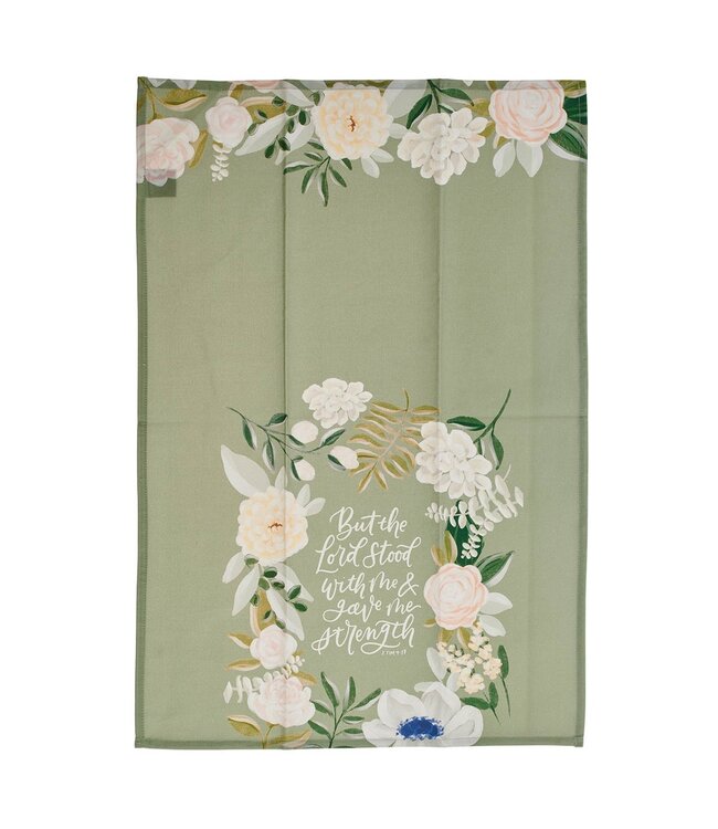 The Lord Stood With Me Sage Green Cotton Tea Towel - 2 Timothy 4:17 | 純棉茶巾