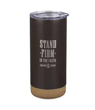 Christian Art Gifts Stand Firm in the Faith Espresso-brown Stainless Steel Tumbler - 1 Corinthians 16:13 | 不鏽鋼隨行杯