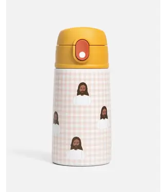 Be A Heart Pink Gingham Jesus Water Bottle – 13.5oz Stainless Steel | 不鏽鋼水瓶 – 13.5盎司