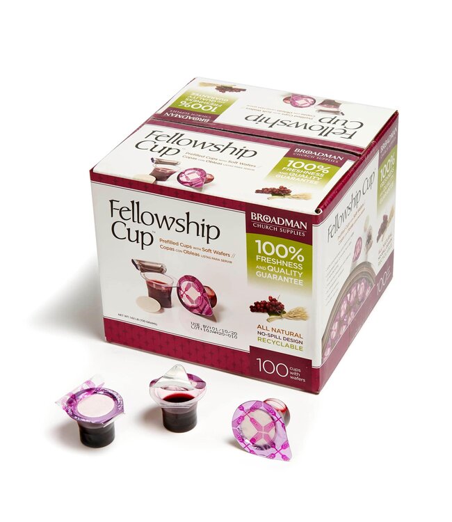 Communion-Fellowship Cup Prefilled Juice/Wafer (Box Of 100) | 預裝聖餐杯（100 個裝）：內含果汁與聖餐餅