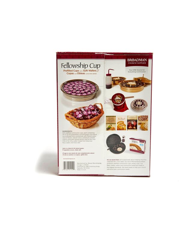 Fellowship Cup - prefilled communion cups - juice and wafer - 500 Count Box | 預裝聖餐杯（500 個裝）：內含果汁與聖餐餅