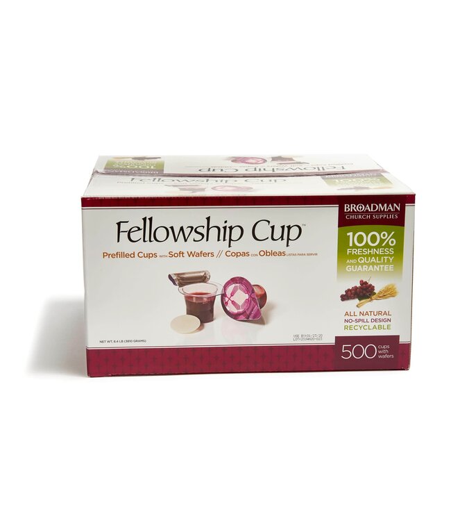 Fellowship Cup - prefilled communion cups - juice and wafer - 500 Count Box | 預裝聖餐杯（500 個裝）：內含果汁與聖餐餅