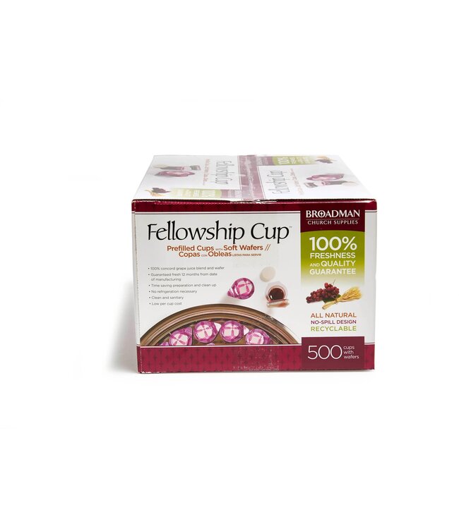 Fellowship Cup - prefilled communion cups - juice and wafer - 500 Count Box | 預裝聖餐杯（500 個裝）：內含果汁與聖餐餅
