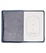 Be Still Floral Embroidered Blue Faux Leather Classic Journal with Zippered Closure - Psalm 46:10 | 繡花仿皮拉鏈筆記本