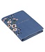 Be Still Floral Embroidered Blue Faux Leather Classic Journal with Zippered Closure - Psalm 46:10 | 繡花仿皮拉鏈筆記本