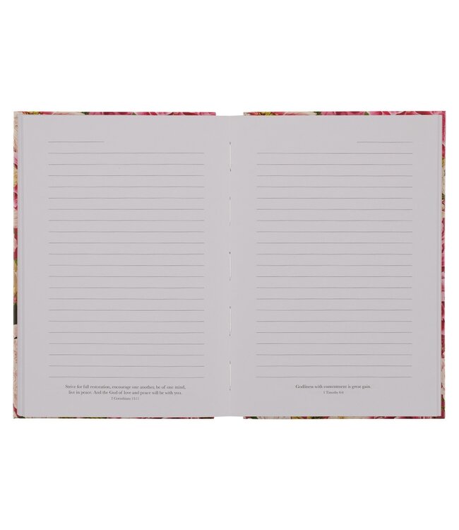 Grace Upon Grace Pink Floral Quarter-bound Journal | 硬面包邊筆記本