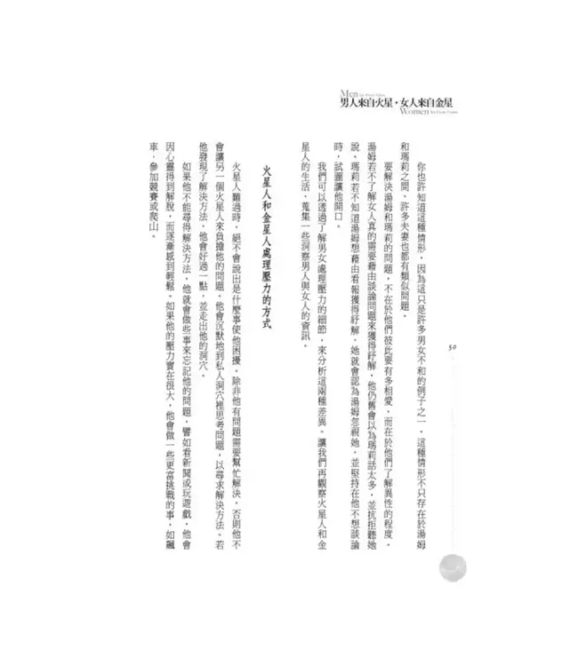 男人來自火星，女人來自金星：為什麼明明相愛，卻總是收訊不良？ | Men Are From Mars, Women Are From Venus：A Practical Guide For Improving Communication and Getting What You Want in Your Relationship