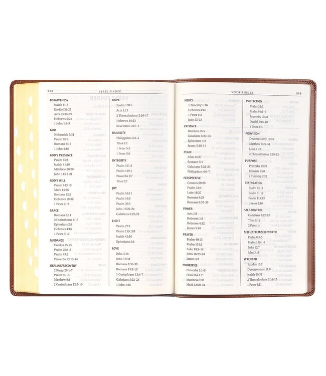 Antiqued Brown Faux Leather Large Print Thinline King James Version Bible with Thumb Index