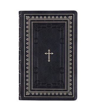 Christian Art Gifts Black Framed Faux Leather King James Version Deluxe Gift Bible with Thumb Index