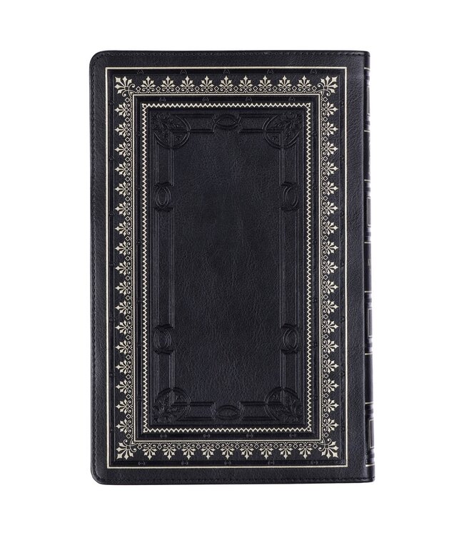 Black Framed Faux Leather King James Version Deluxe Gift Bible with Thumb Index