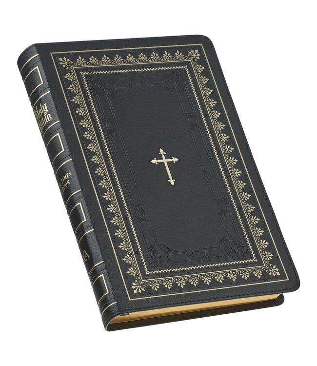 Black Framed Faux Leather King James Version Deluxe Gift Bible with Thumb Index