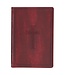 Burgundy Cross Faux Leather Large Print Thinline King James Version Bible with Thumb Index