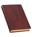 Burgundy Cross Faux Leather Large Print Thinline King James Version Bible with Thumb Index