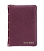 Maroon Faux Leather Compact King James Version Bible with Zipper Closure