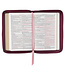 Maroon Faux Leather Compact King James Version Bible with Zipper Closure