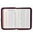 Maroon Faux Leather Compact King James Version Bible with Zipper Closure