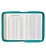 Teal Faux Leather Compact King James Version Bible with Zipper Closure