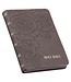 Floral Dusty Taupe Faux Leather Large Print Compact King James Version Bible